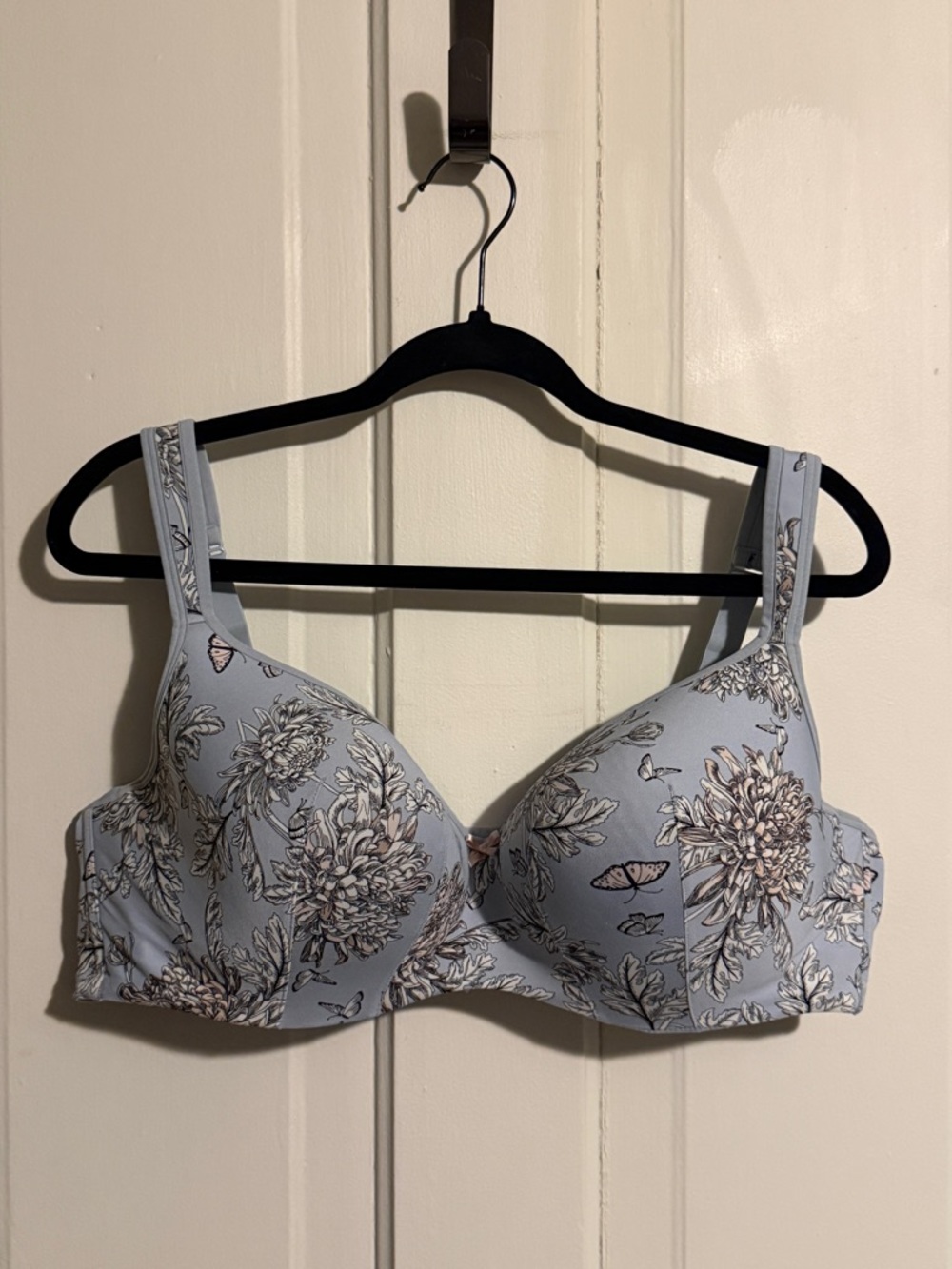 Cacique Light Blue Floral Light Lined Balconette  Bra